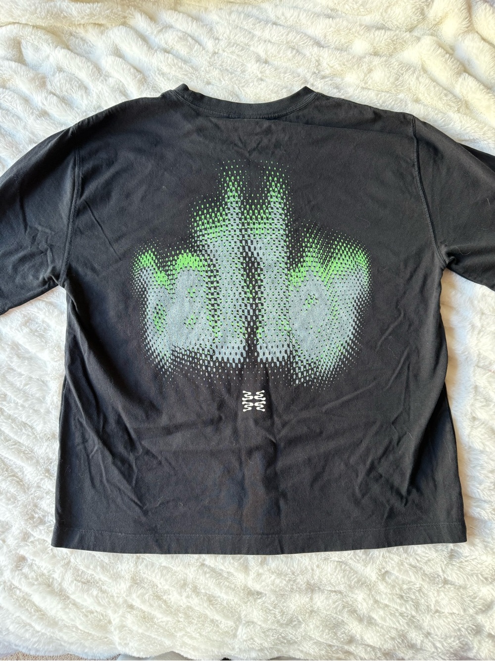 LIMITED EDITION - Woxer Black Graphic Crewneck Tee with Subtle Grey Print